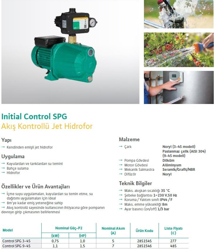 WILO Control spg 9-45 Fluid Kont. Hidrofor 